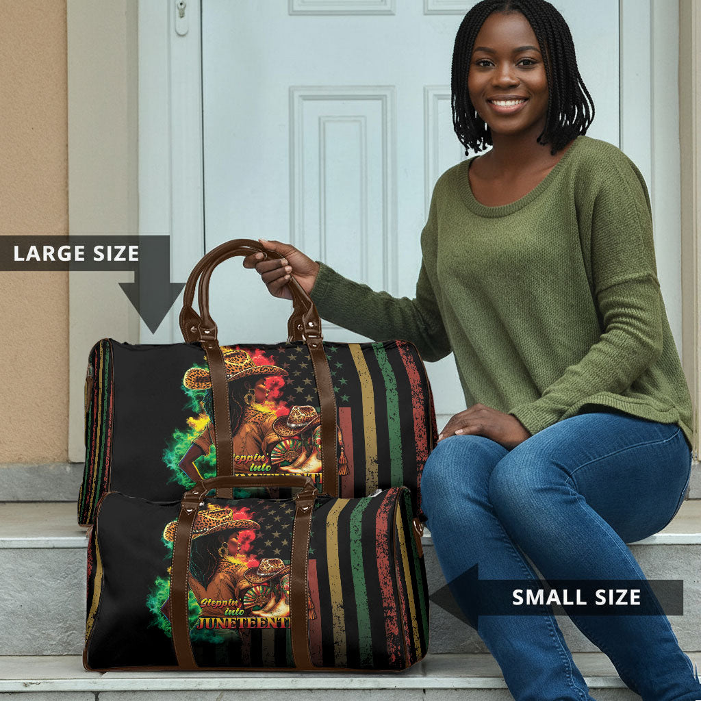 Steppin' into Juneteenth 1865 Travel Bag Melanin Cowgirl Grunge Style
