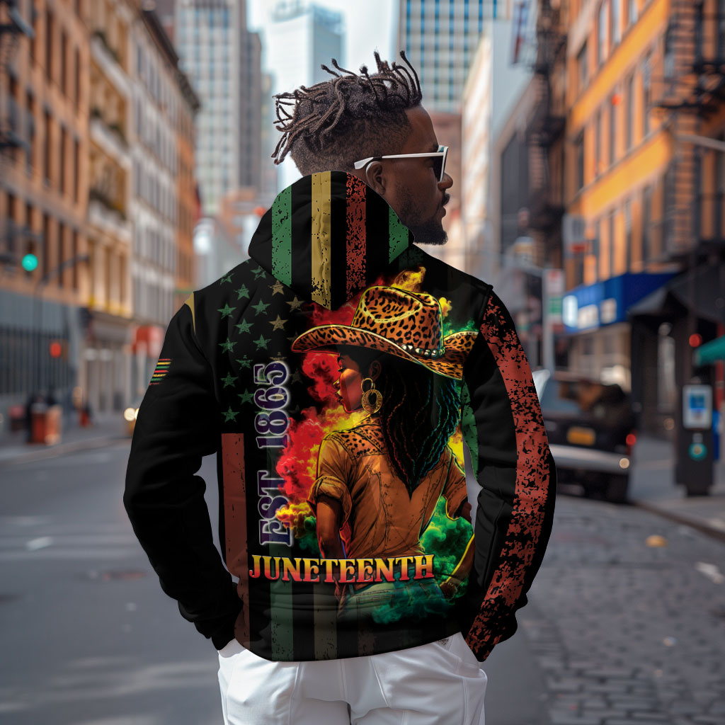 Steppin' into Juneteenth 1865 Zip Hoodie Melanin Cowgirl Grunge Style