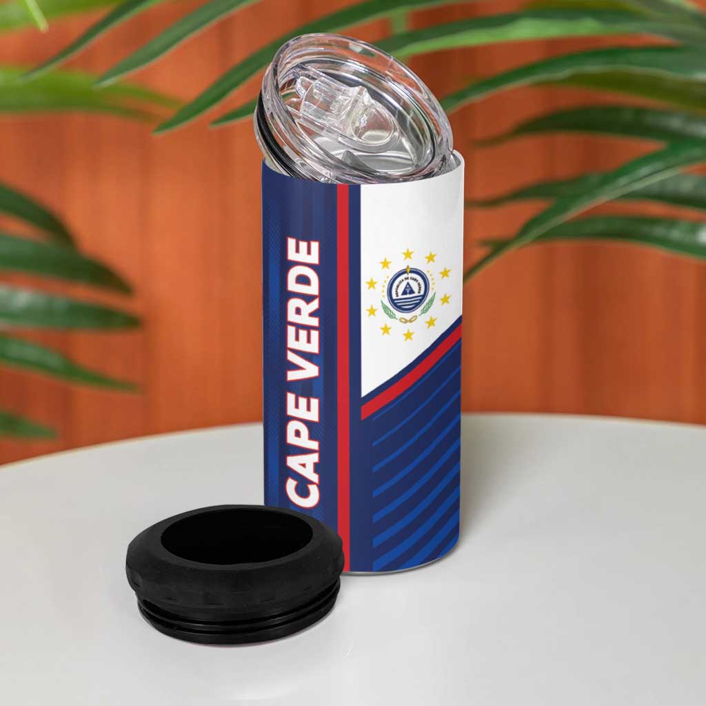 Custom Cape Verde Football 4 in 1 Can Cooler Tumbler Unique Style - African Pride