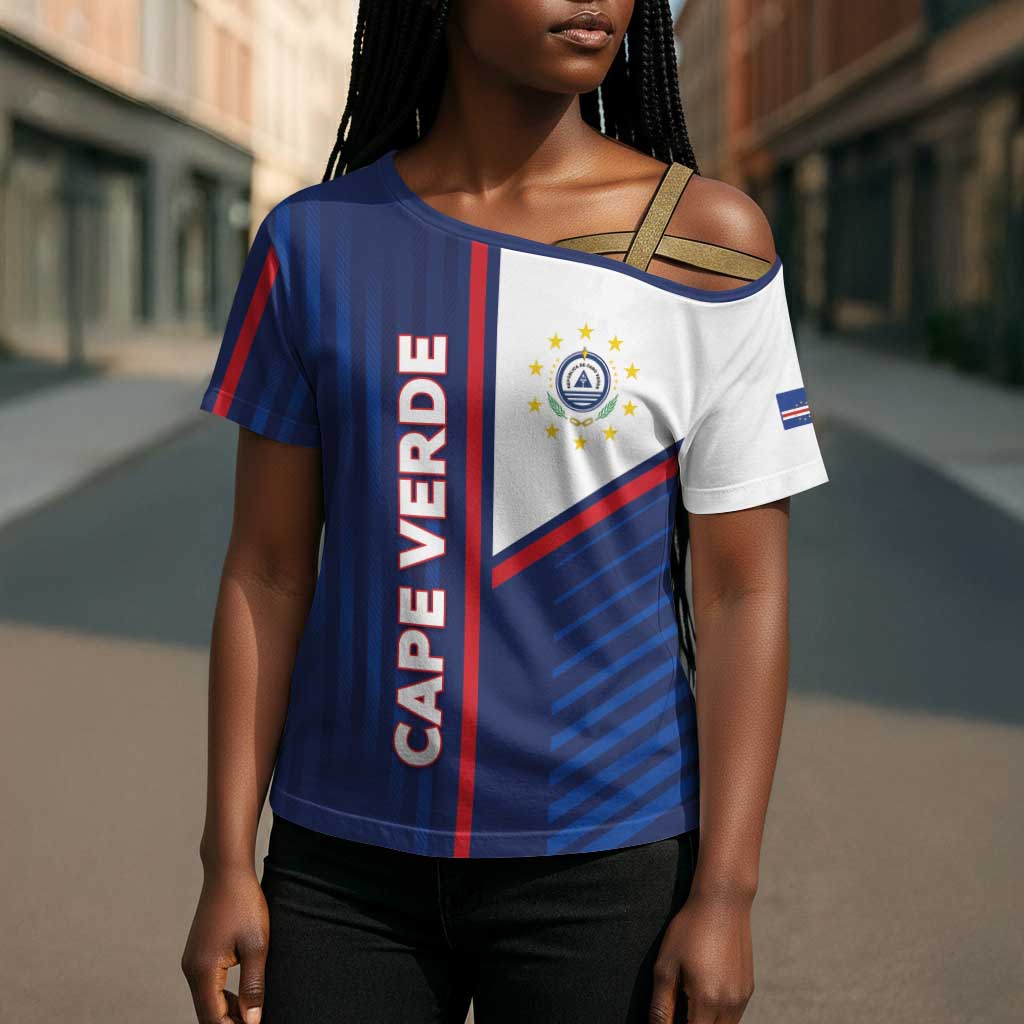 Custom Cape Verde Football Cross Shoulder Shirt Unique Style