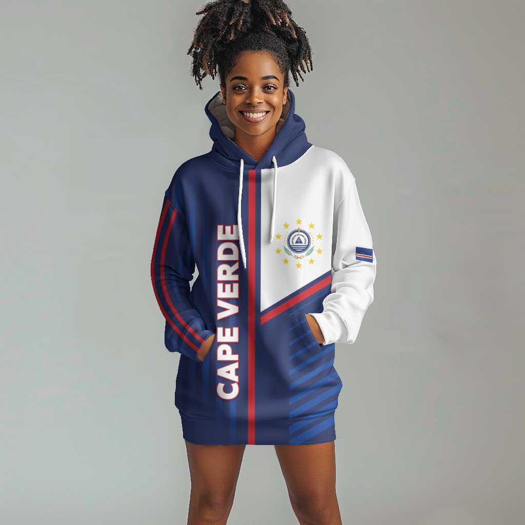 Custom Cape Verde Football Hoodie Dress Unique Style - African Pride