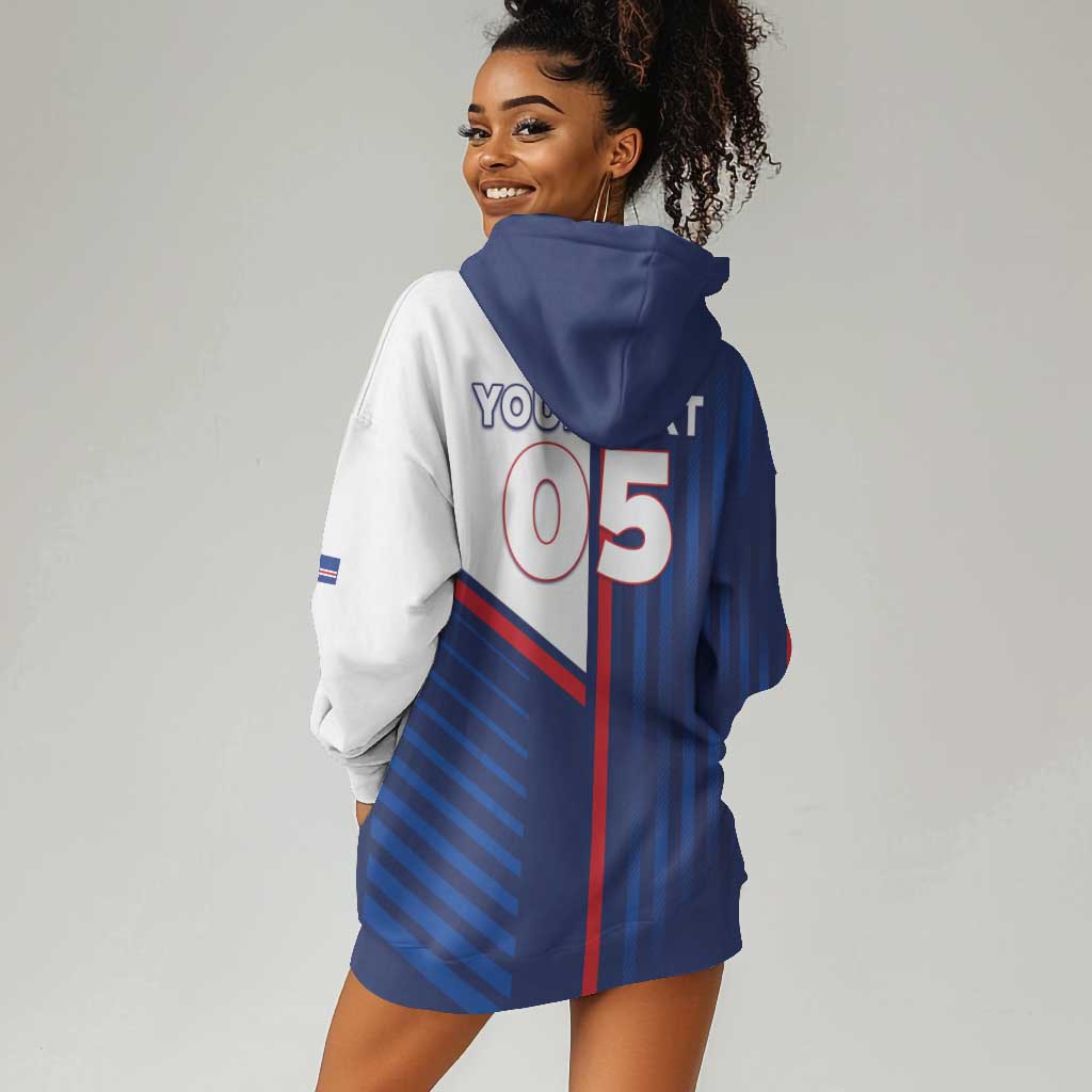Custom Cape Verde Football Hoodie Dress Unique Style - African Pride