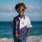 Custom Cape Verde Football Kid Hawaiian Shirt Unique Style - African Pride