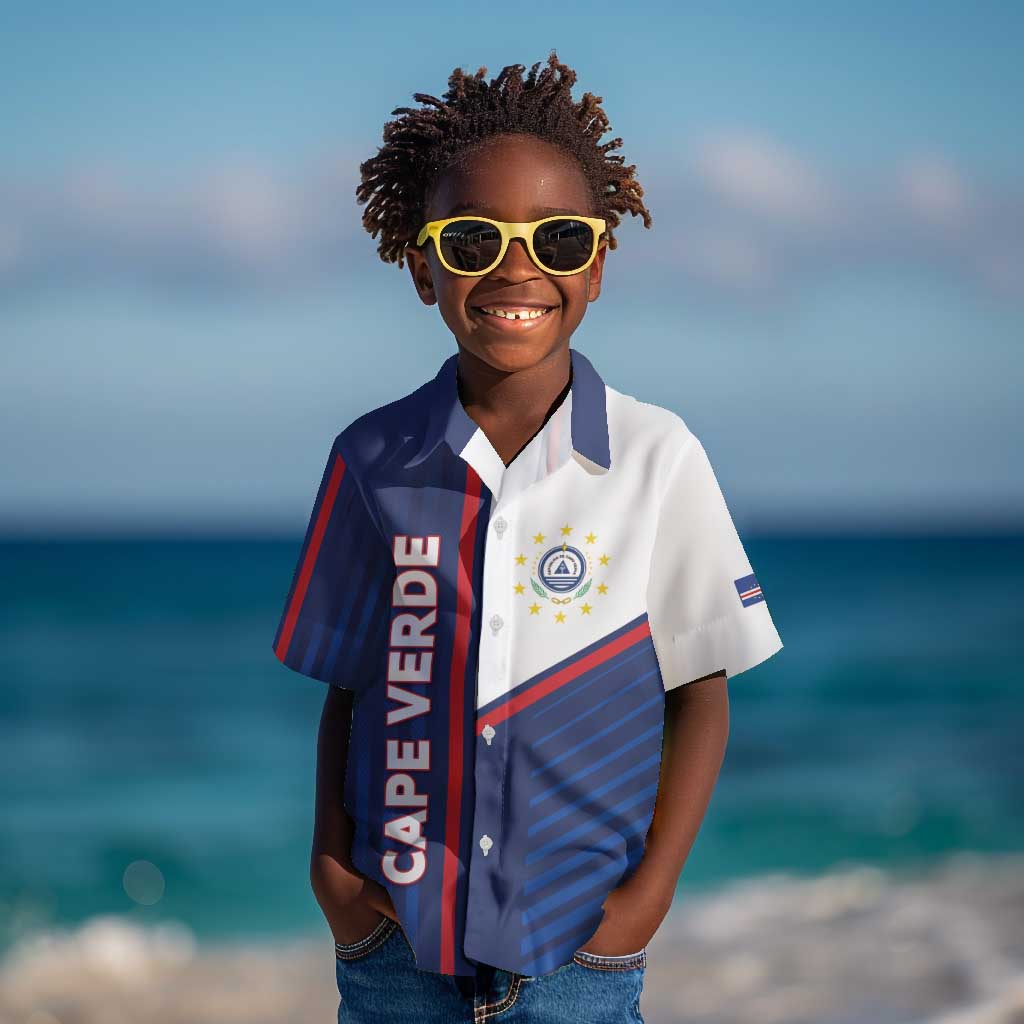Custom Cape Verde Football Kid Hawaiian Shirt Unique Style - African Pride