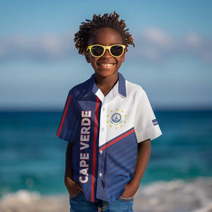 Custom Cape Verde Football Kid Hawaiian Shirt Unique Style - African Pride