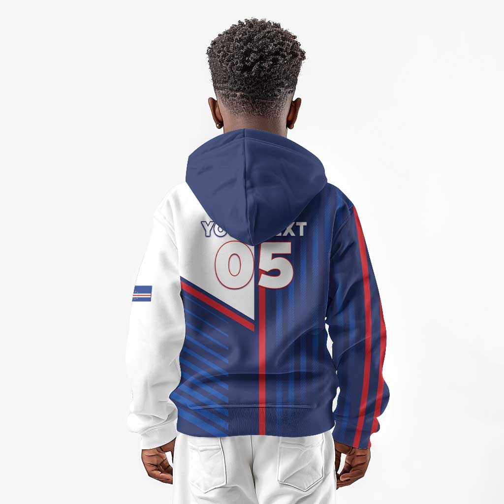 Custom Cape Verde Football Kid Hoodie Unique Style - African Pride