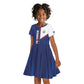 Custom Cape Verde Football Kid Short Sleeve Dress Unique Style - African Pride