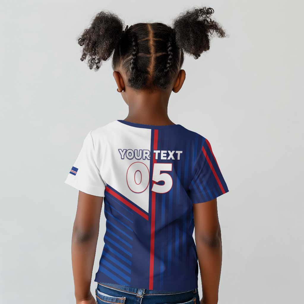 Custom Cape Verde Football Kid T shirt Unique Style - African Pride