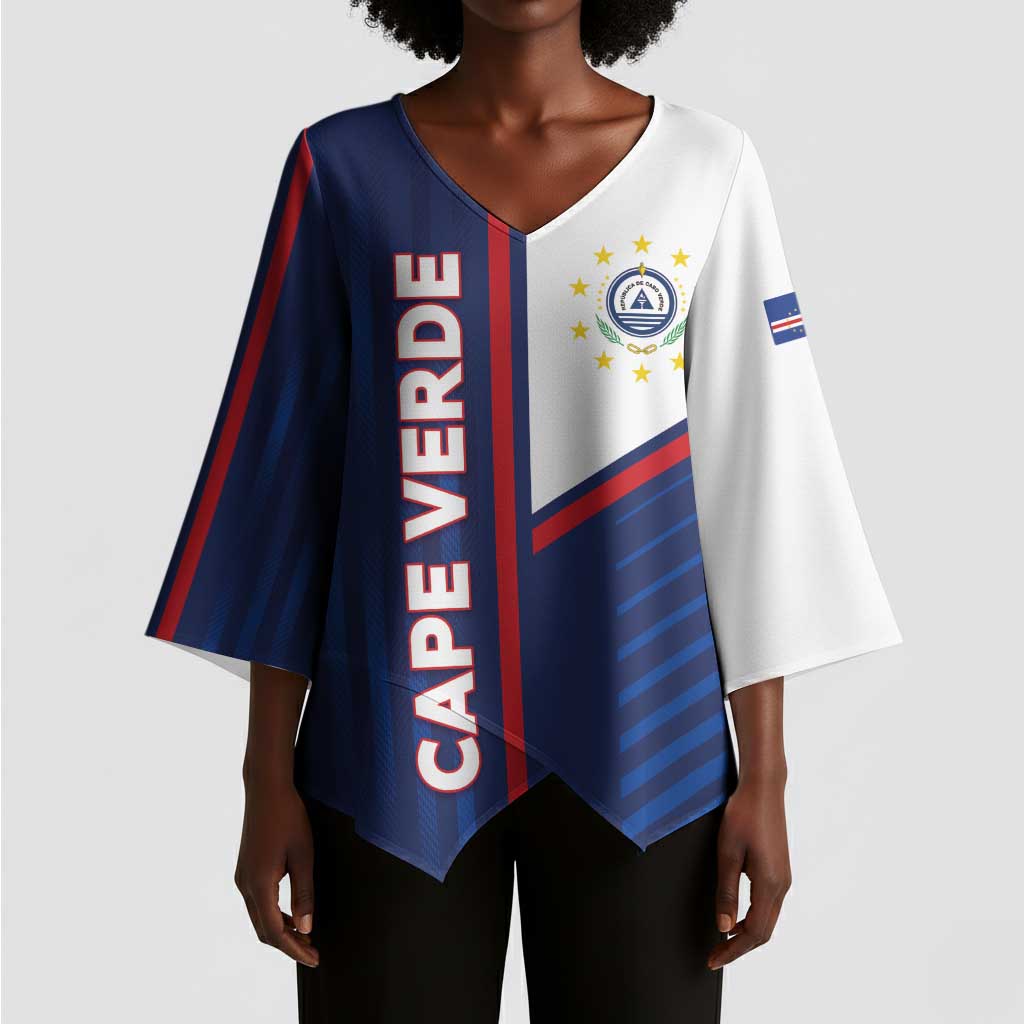 Custom Cape Verde Football Kimono Sleeve Blouse Unique Style