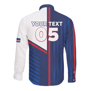 Custom Cape Verde Football Long Sleeve Button Shirt Unique Style - African Pride