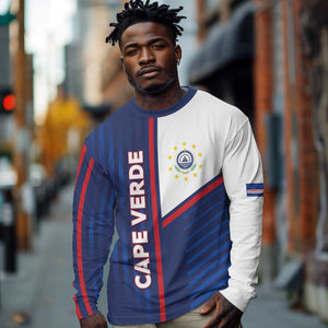 Custom Cape Verde Football Long Sleeve Shirt Unique Style - African Pride