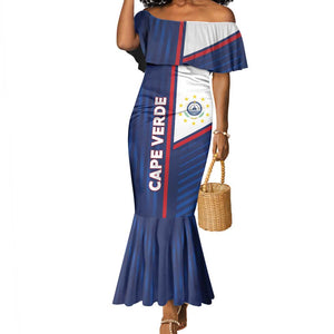 Custom Cape Verde Football Mermaid Dress Unique Style - African Pride