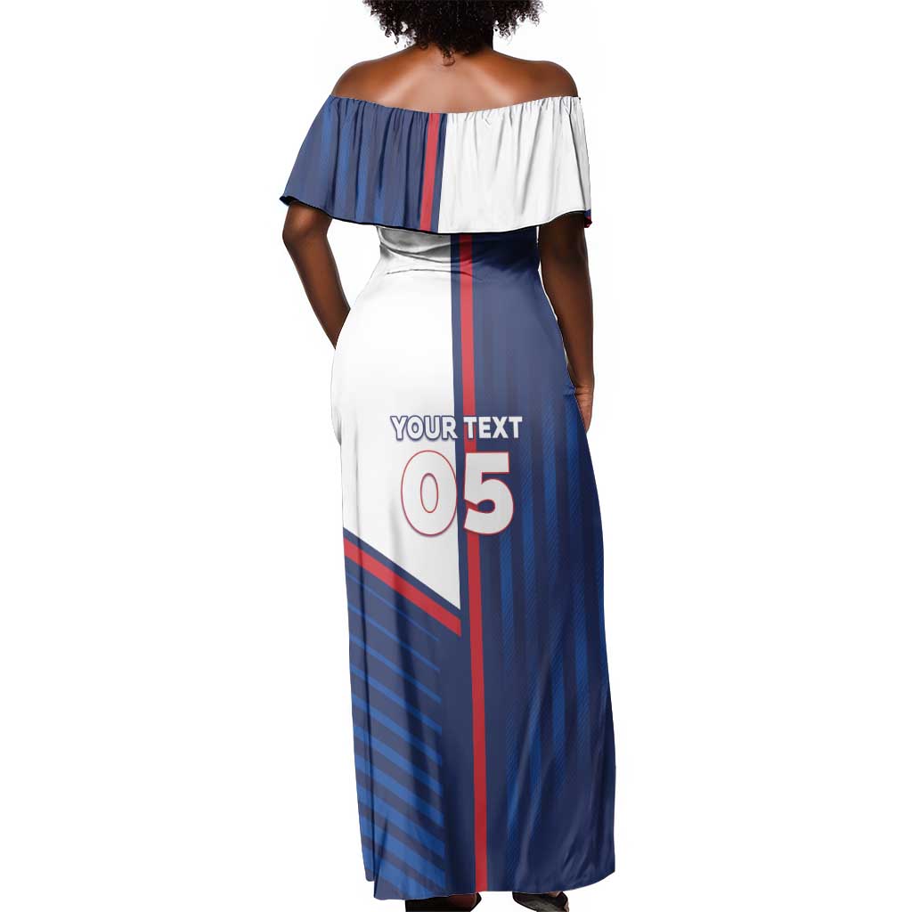 Custom Cape Verde Football Off Shoulder Maxi Dress Unique Style - African Pride