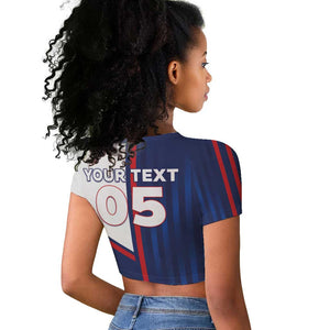 Custom Cape Verde Football Raglan Cropped T shirt Unique Style - African Pride