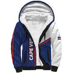 Custom Cape Verde Football Sherpa Hoodie Unique Style - African Pride
