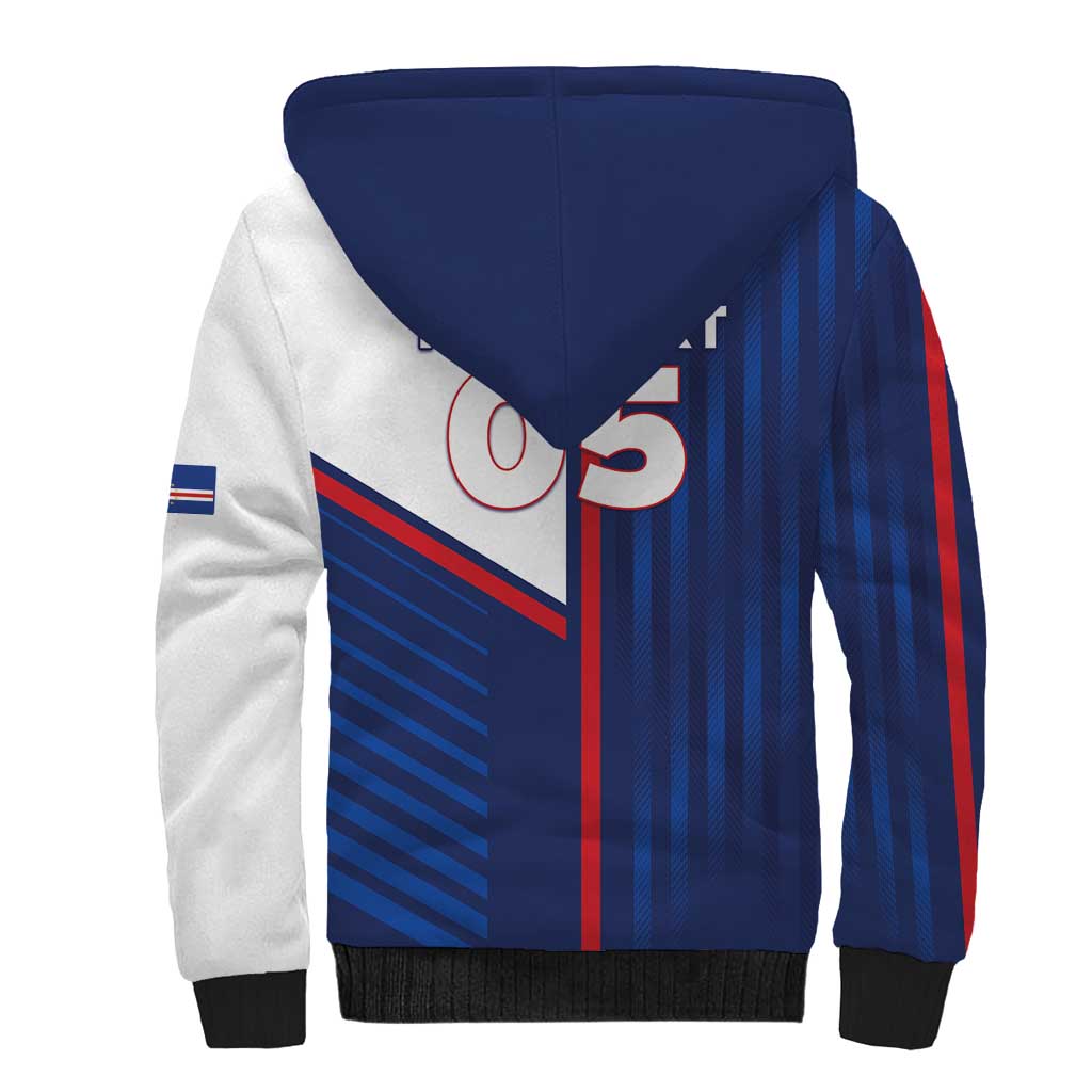 Custom Cape Verde Football Sherpa Hoodie Unique Style - African Pride