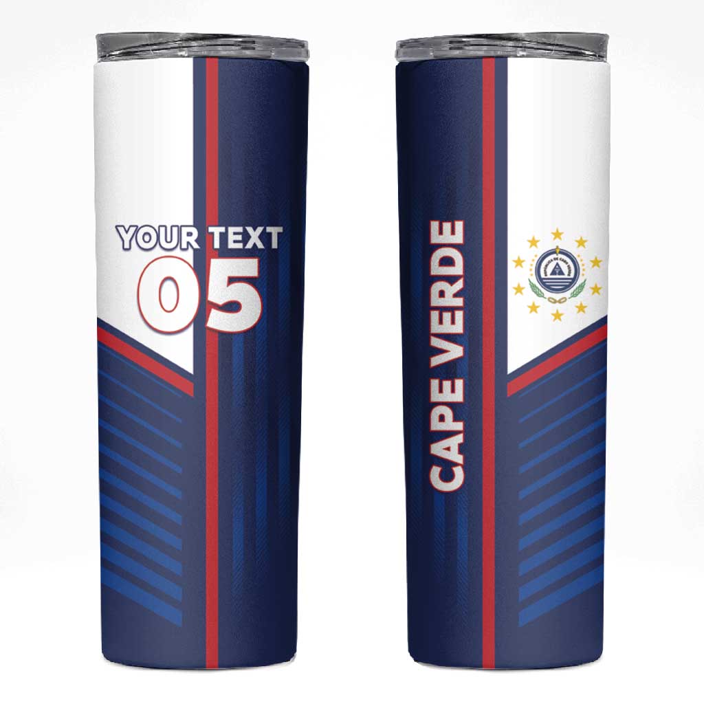 Custom Cape Verde Football Skinny Tumbler Unique Style - African Pride