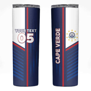 Custom Cape Verde Football Skinny Tumbler Unique Style - African Pride