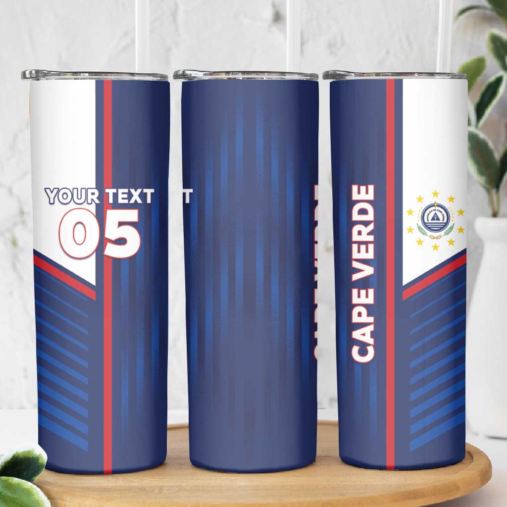 Custom Cape Verde Football Skinny Tumbler Unique Style - African Pride