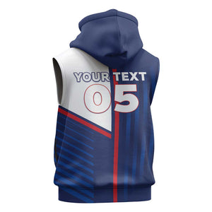 Custom Cape Verde Football Sleeveless Hoodie Unique Style - African Pride