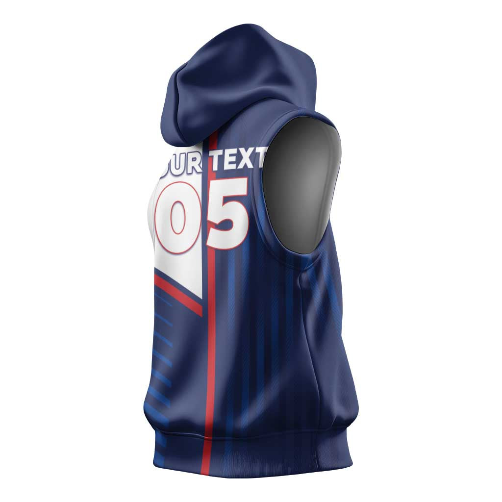 Custom Cape Verde Football Sleeveless Hoodie Unique Style - African Pride