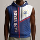 Custom Cape Verde Football Sleeveless Hoodie Unique Style - African Pride