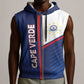 Custom Cape Verde Football Sleeveless Zip Hoodie Unique Style - African Pride