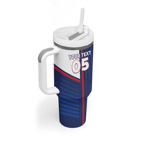 Custom Cape Verde Football Tumbler With Handle Unique Style - African Pride
