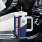 Custom Cape Verde Football Tumbler With Handle Unique Style - African Pride