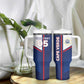 Custom Cape Verde Football Tumbler With Handle Unique Style - African Pride