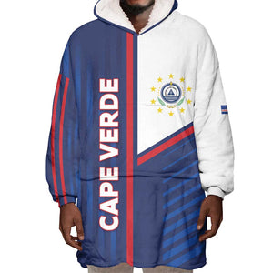 Custom Cape Verde Football Wearable Blanket Hoodie Unique Style - African Pride