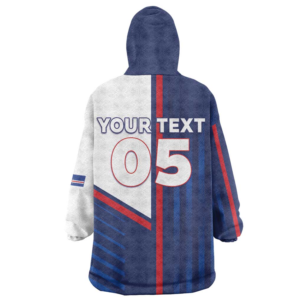 Custom Cape Verde Football Wearable Blanket Hoodie Unique Style - African Pride