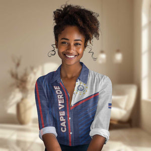 Custom Cape Verde Football Women Casual Shirt Unique Style - African Pride