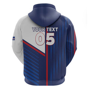Custom Cape Verde Football Zip Hoodie Unique Style - African Pride