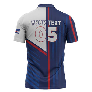 Custom Cape Verde Football Zipper Polo Shirt Unique Style