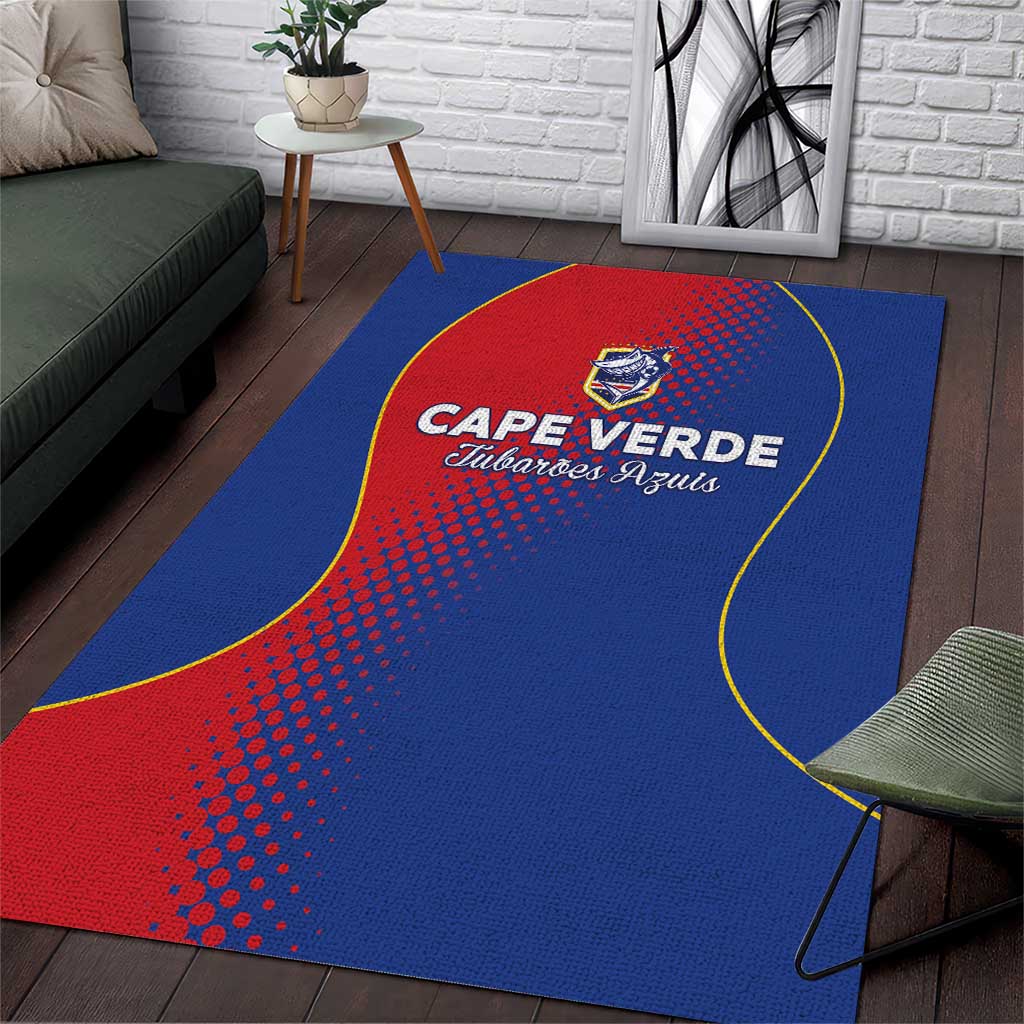 Cape Verde Football Area Rug Blue Sharks Make History - African Pride