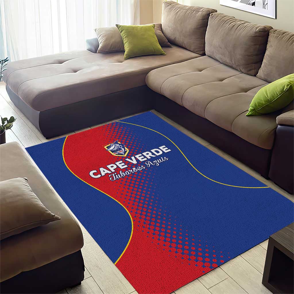 Cape Verde Football Area Rug Blue Sharks Make History - African Pride