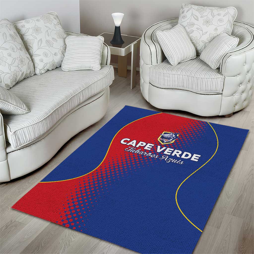 Cape Verde Football Area Rug Blue Sharks Make History - African Pride