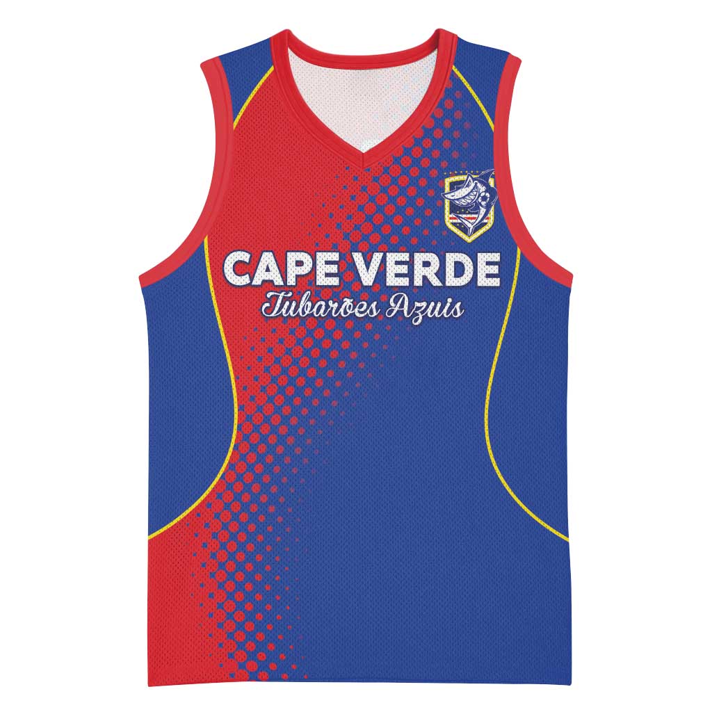 Custom Cape Verde Football Basketball Jersey Blue Sharks Make History - African Pride