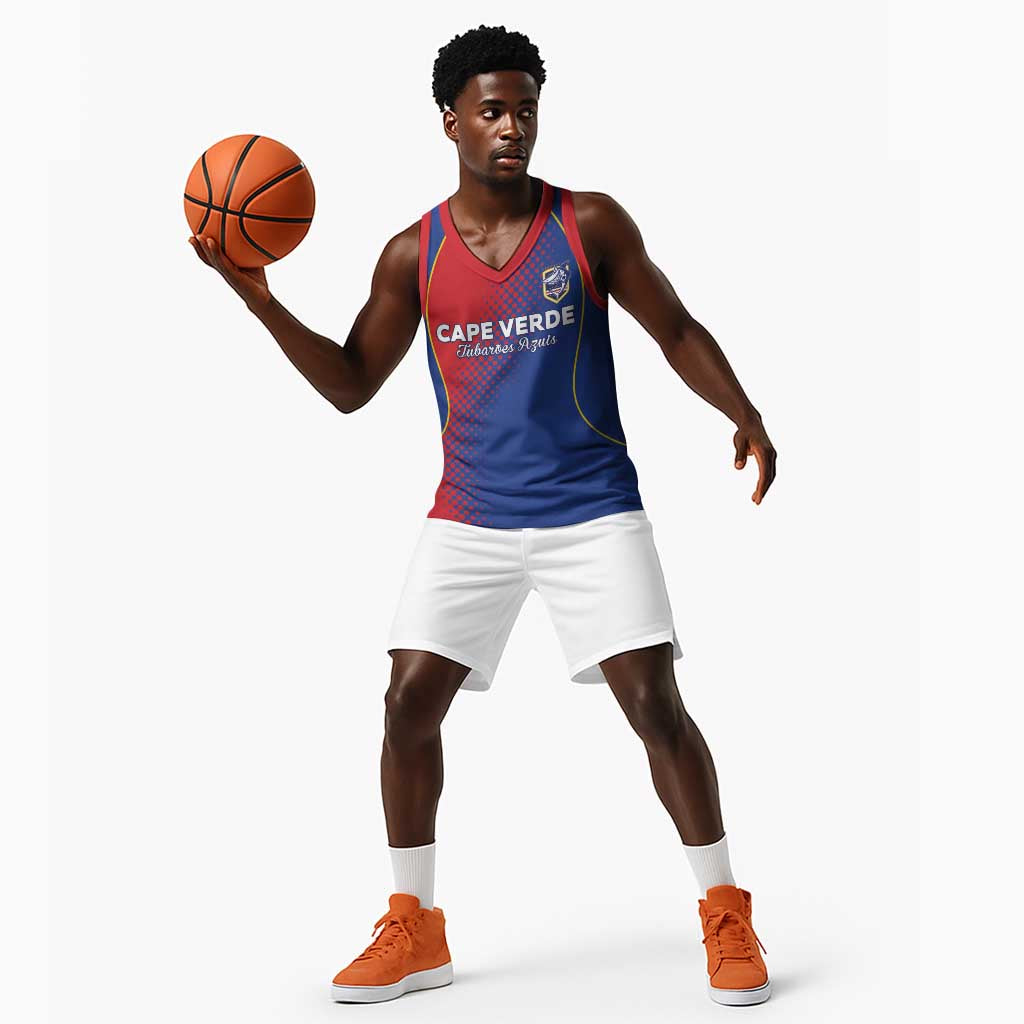 Custom Cape Verde Football Basketball Jersey Blue Sharks Make History - African Pride