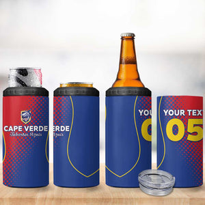 Custom Cape Verde Football 4 in 1 Can Cooler Tumbler Blue Sharks Make History - African Pride