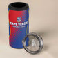 Custom Cape Verde Football 4 in 1 Can Cooler Tumbler Blue Sharks Make History - African Pride