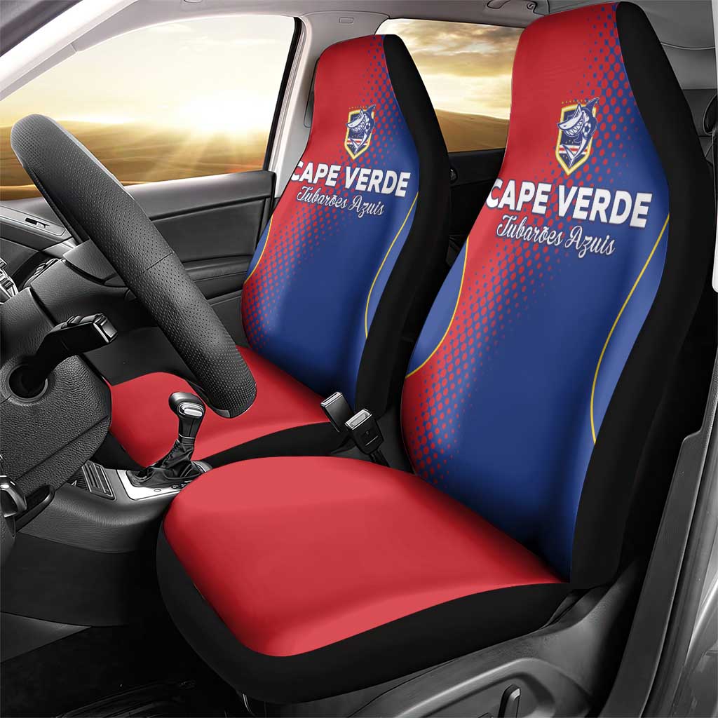 Cape Verde Football Car Seat Cover Blue Sharks Make History - African Pride