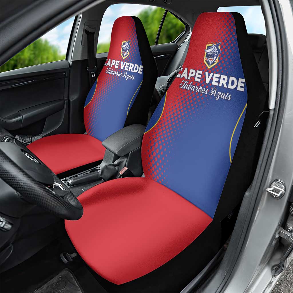 Cape Verde Football Car Seat Cover Blue Sharks Make History - African Pride