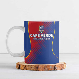 Custom Cape Verde Football Ceramic Mug Blue Sharks Make History