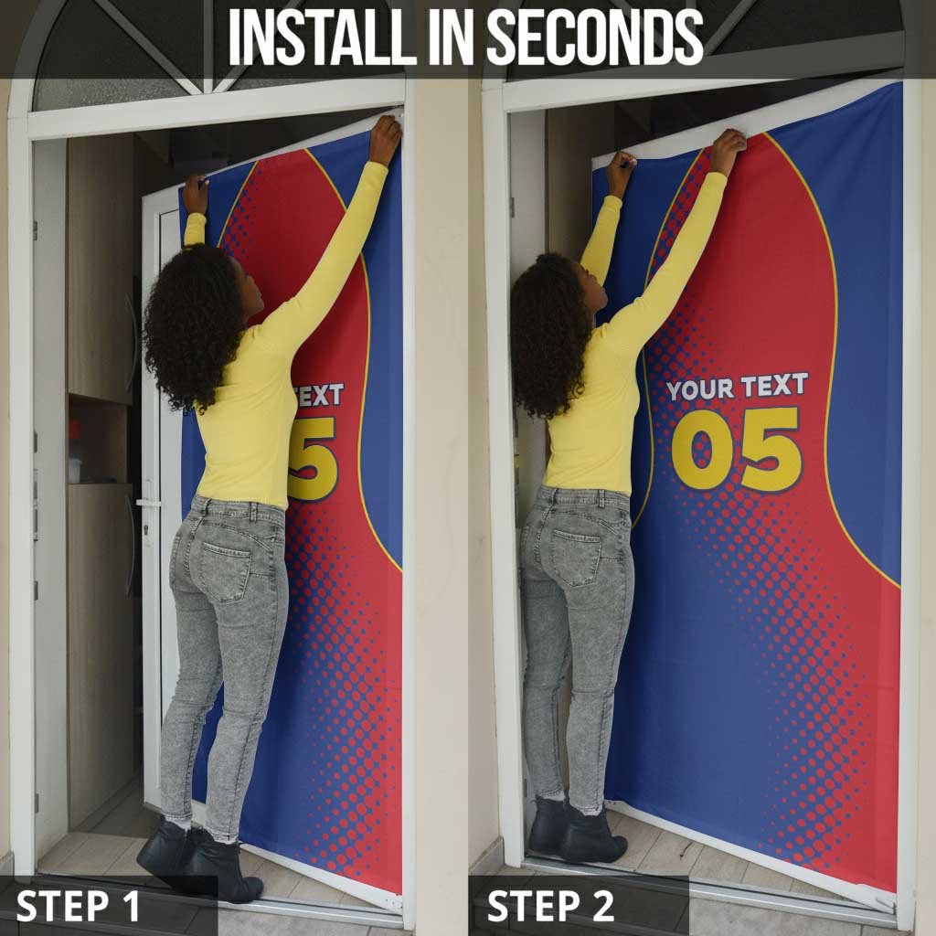 Custom Cape Verde Football Door Cover Blue Sharks Make History