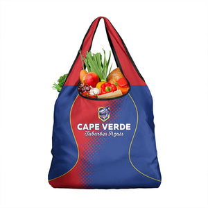 Cape Verde Football Grocery Bag Blue Sharks Make History - African Pride