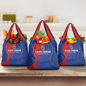 Cape Verde Football Grocery Bag Blue Sharks Make History - African Pride