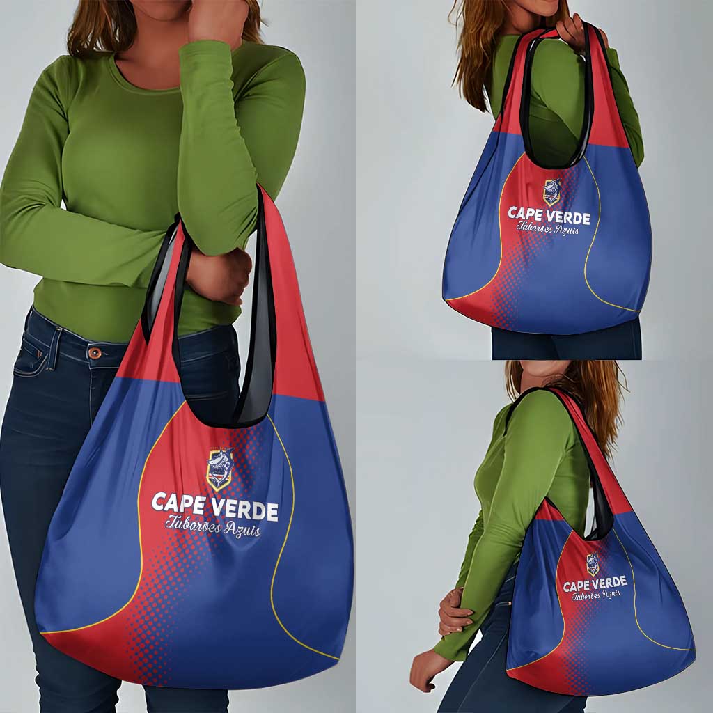 Cape Verde Football Grocery Bag Blue Sharks Make History - African Pride