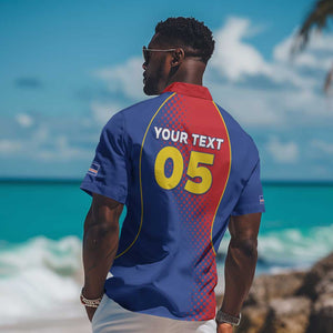 Custom Cape Verde Football Hawaiian Shirt Blue Sharks Make History - African Pride